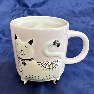 Eccolo World Traveler White and Black Cat on Pink Mug
